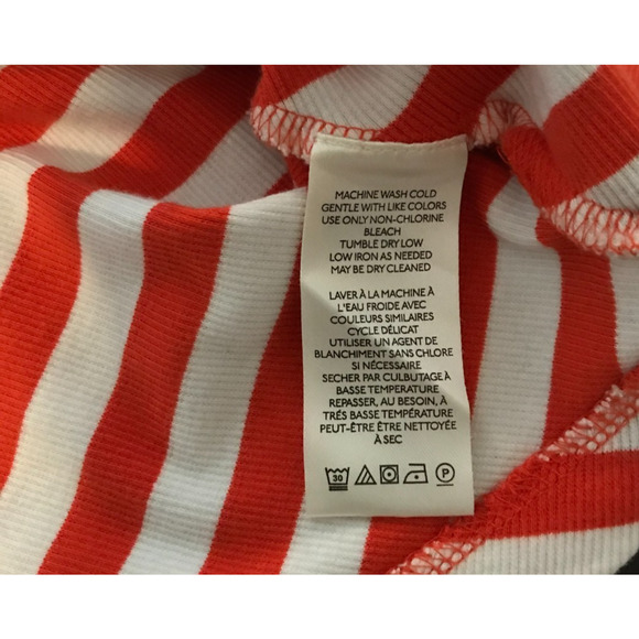 Anthropologie Maeve Women's Orange Striped Front Zip Top - Size Small - Picture 8 of 9